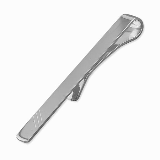 Polished sterling silver tie slide
