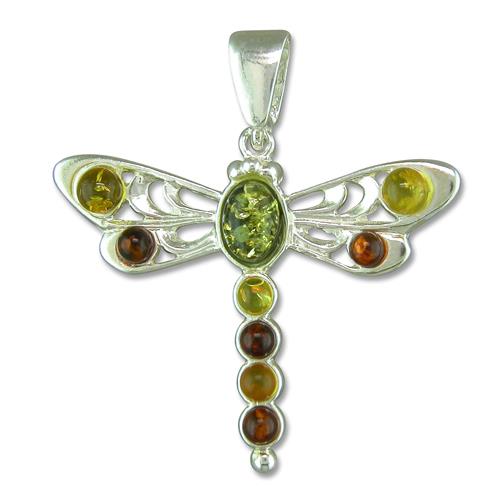 R6547M Mixed Amber Dragonfly Pendant R6547M Mixed Amber Dragonfly Pendant