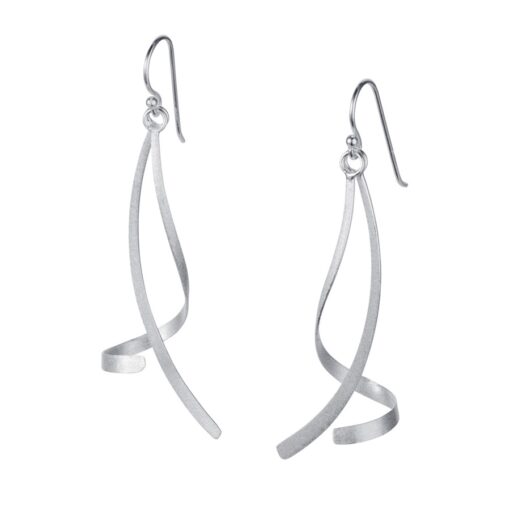 Silver Long Curved Earrings E174 Silver Long Curved Earrings E174