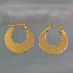 Shiny Gold Plated Silver Crescent Hoop Earrings E214SHG S Shiny Gold Plated Silver Crescent Hoop Earrings E214SHG S