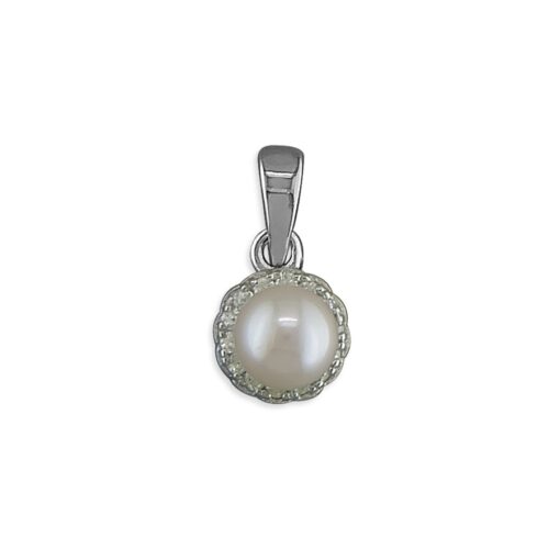 Pearl and CZ Halo Pendant