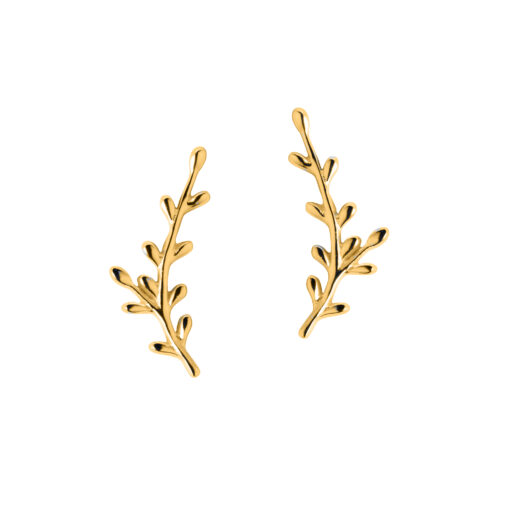 Gold Leaf Climber Earrings E236G W Gold Leaf Climber Earrings E236G W