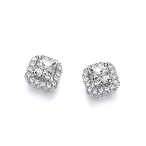 DiamonDust Square Halo Stud Earrings DiamonDust Square Halo Stud Earrings