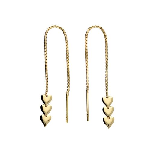 Falling Hearts Pull Through Earrings gold Falling Hearts Pull Through Earrings gold