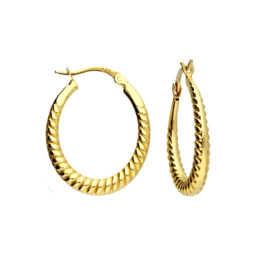 Oval Twist gold hoop earrings Oval Twist gold hoop earrings