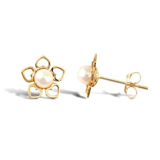 pearl heart petal earrings pearl heart petal earrings