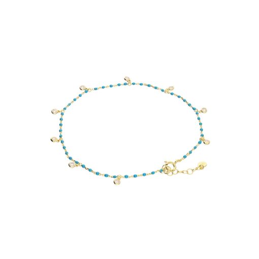 Yellow GP Silver Turquoise Anklet Yellow GP Silver Turquoise Anklet