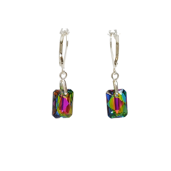 rainbow crystal earrings rectangular rainbow crystal earrings rectangular