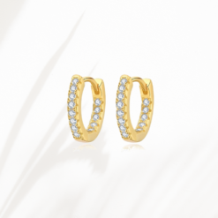 yellow gold plated cz huggie hoops yellow gold plated cz huggie hoops